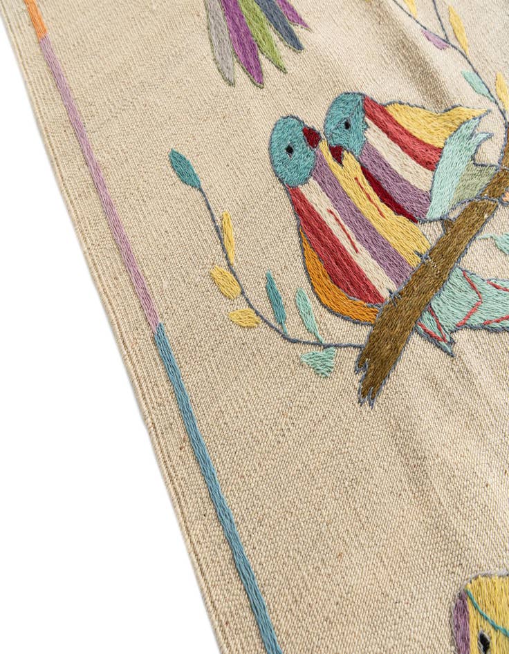 Detail image of 8' 2 x 9' 7  Hand Woven Kilim Suzani Wool Rug