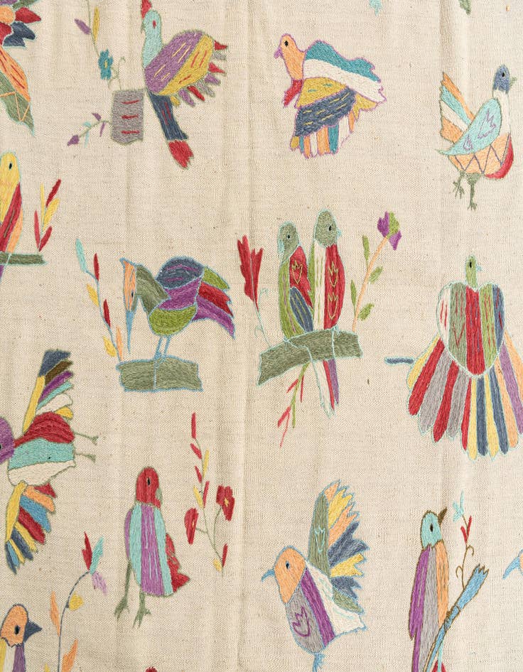 Detail image of 8' 2 x 9' 7  Hand Woven Kilim Suzani Wool Rug