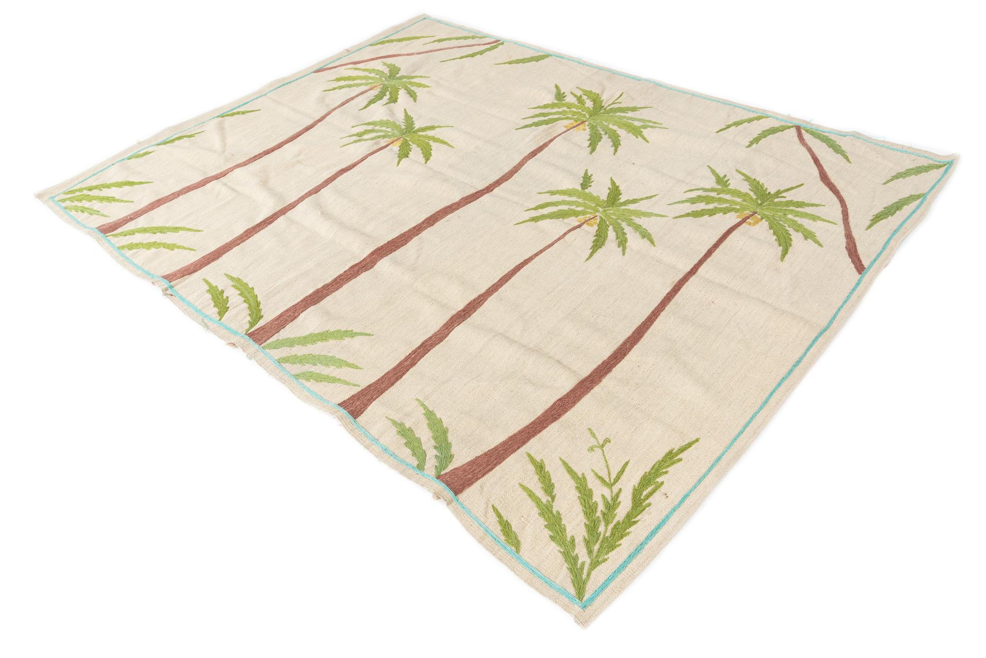 5' 9 x 7' 5 Hand Woven Kilim Suzani Wool Rug