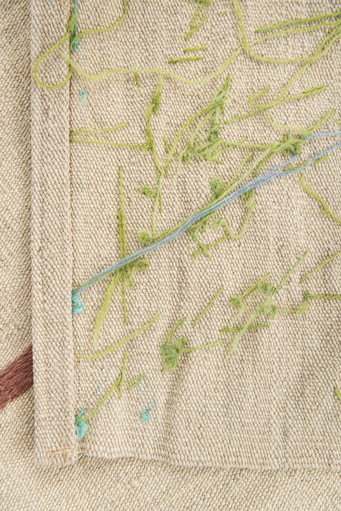 5' 9 x 7' 5 Hand Woven Kilim Suzani Wool Rug