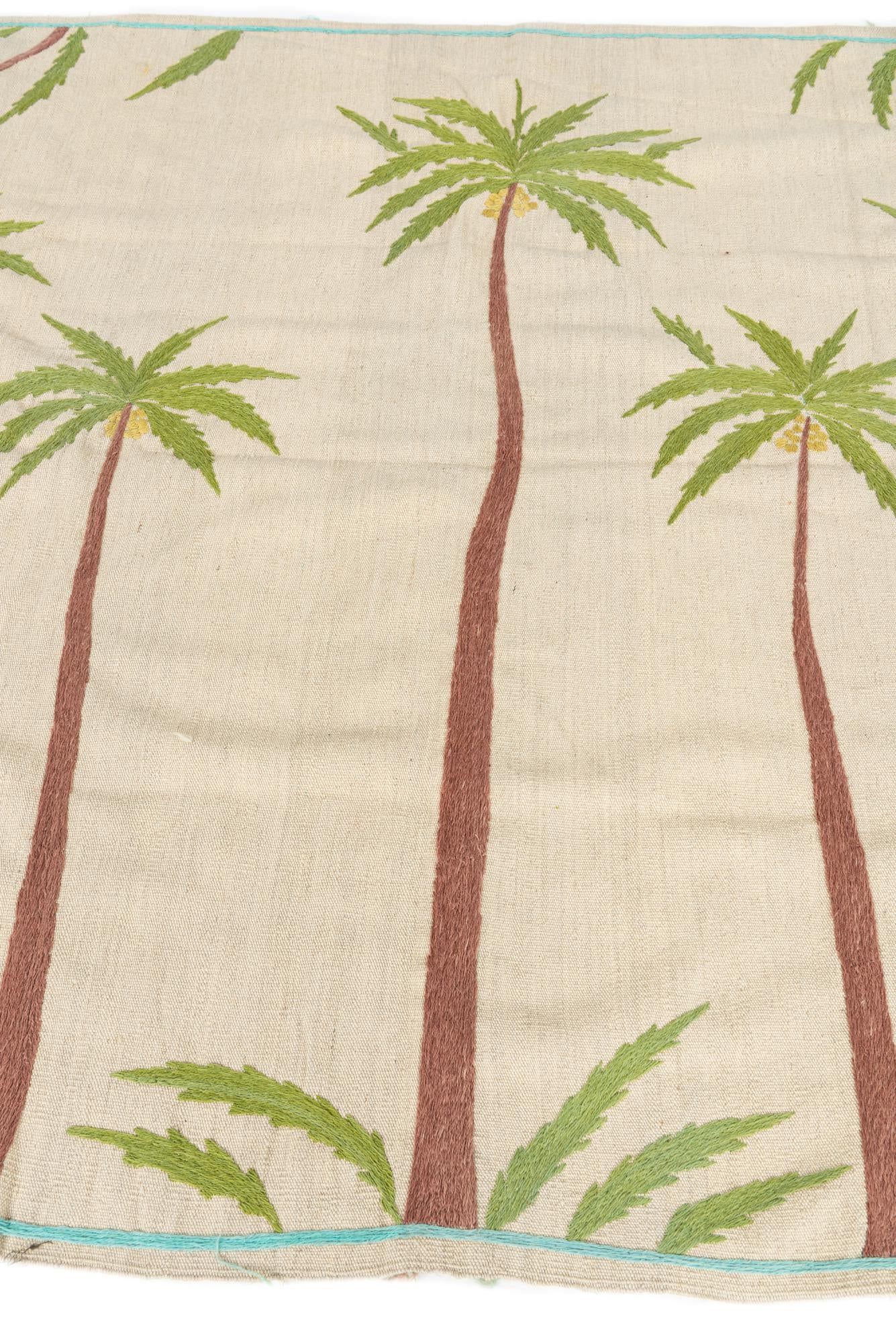 5' 9 x 7' 5 Hand Woven Kilim Suzani Wool Rug