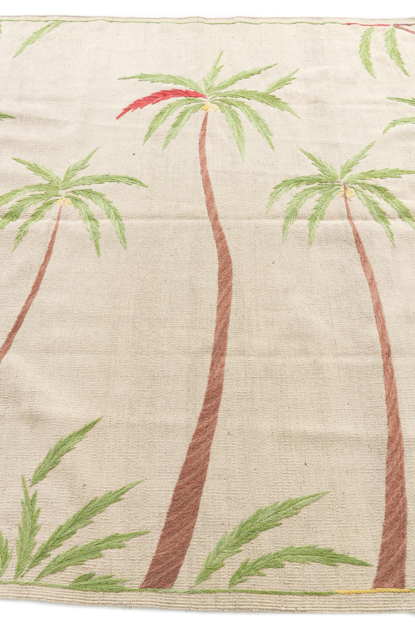5' 9 x 7' 3 Hand Woven Kilim Suzani Wool Rug