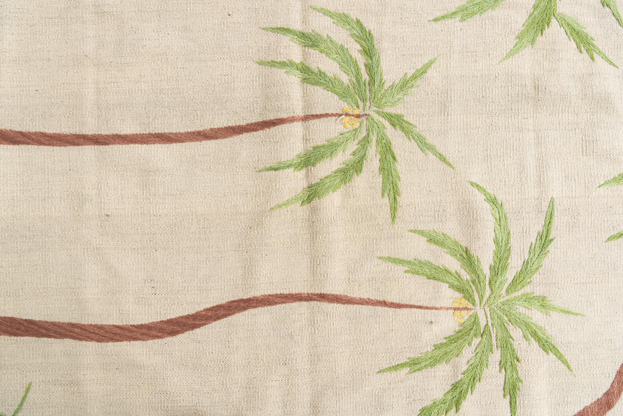 5' 9 x 7' 3 Hand Woven Kilim Suzani Wool Rug