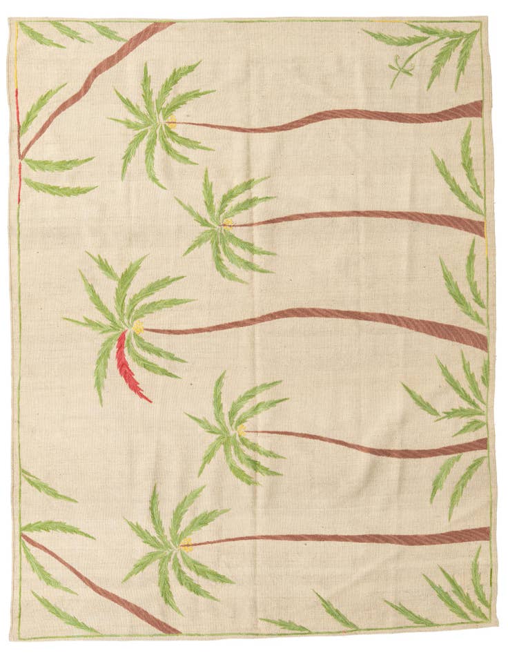 Detail image of 5' 9 x 7' 3 Hand Woven Kilim Suzani Wool Rug