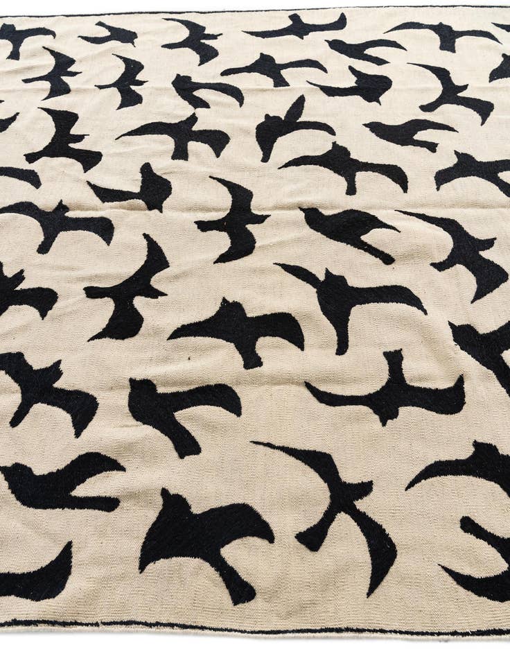 Detail image of 6' 8 x 9' 8  Hand Woven Kilim Suzani Wool Rug