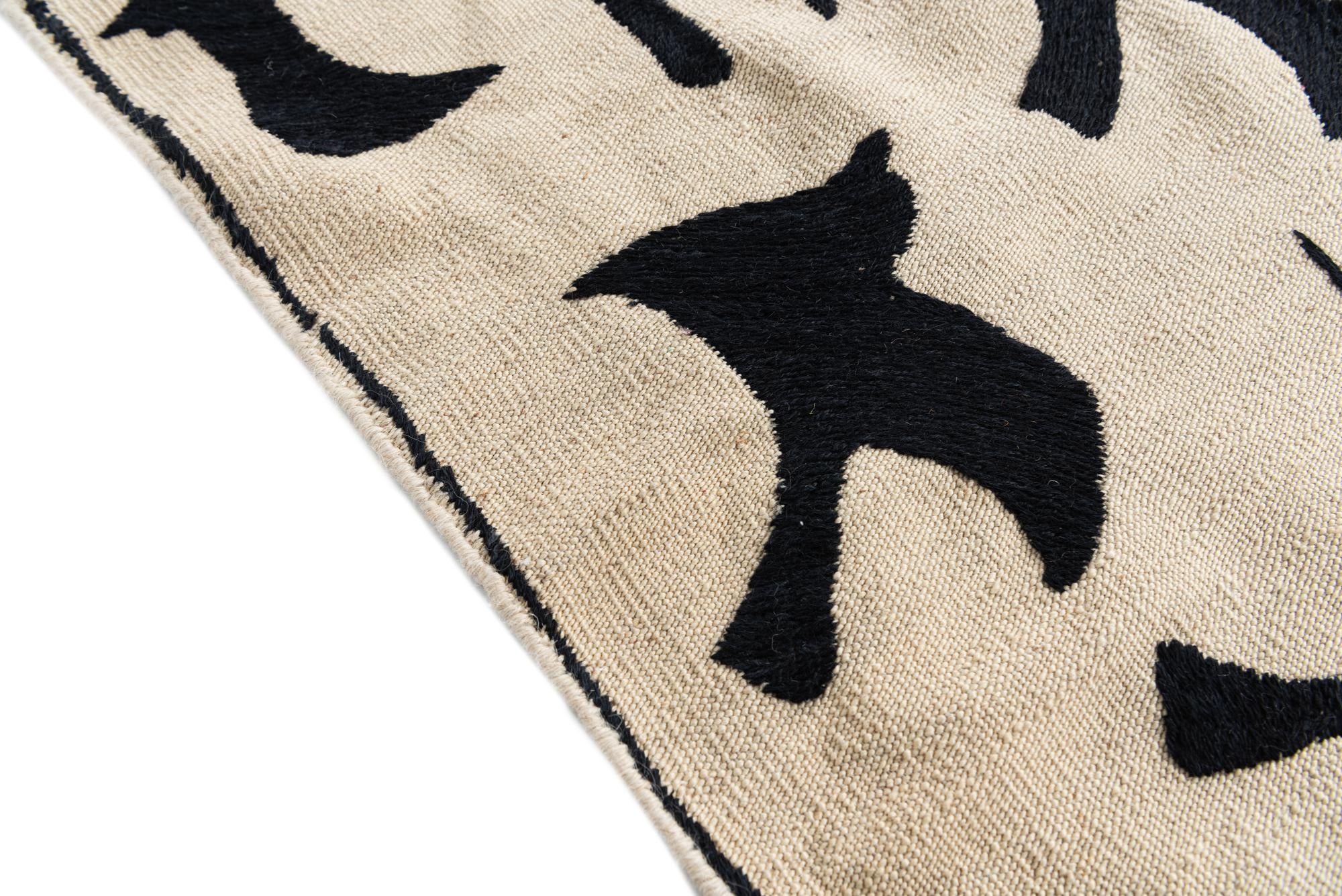 6' 8 x 9' 8 Hand Woven Kilim Suzani Wool Rug