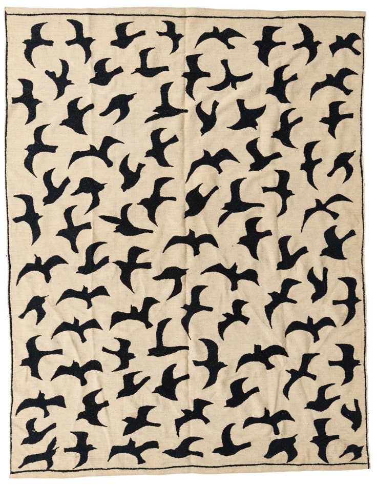 Detail image of 6' 8 x 9' 8 Hand Woven Kilim Suzani Wool Rug