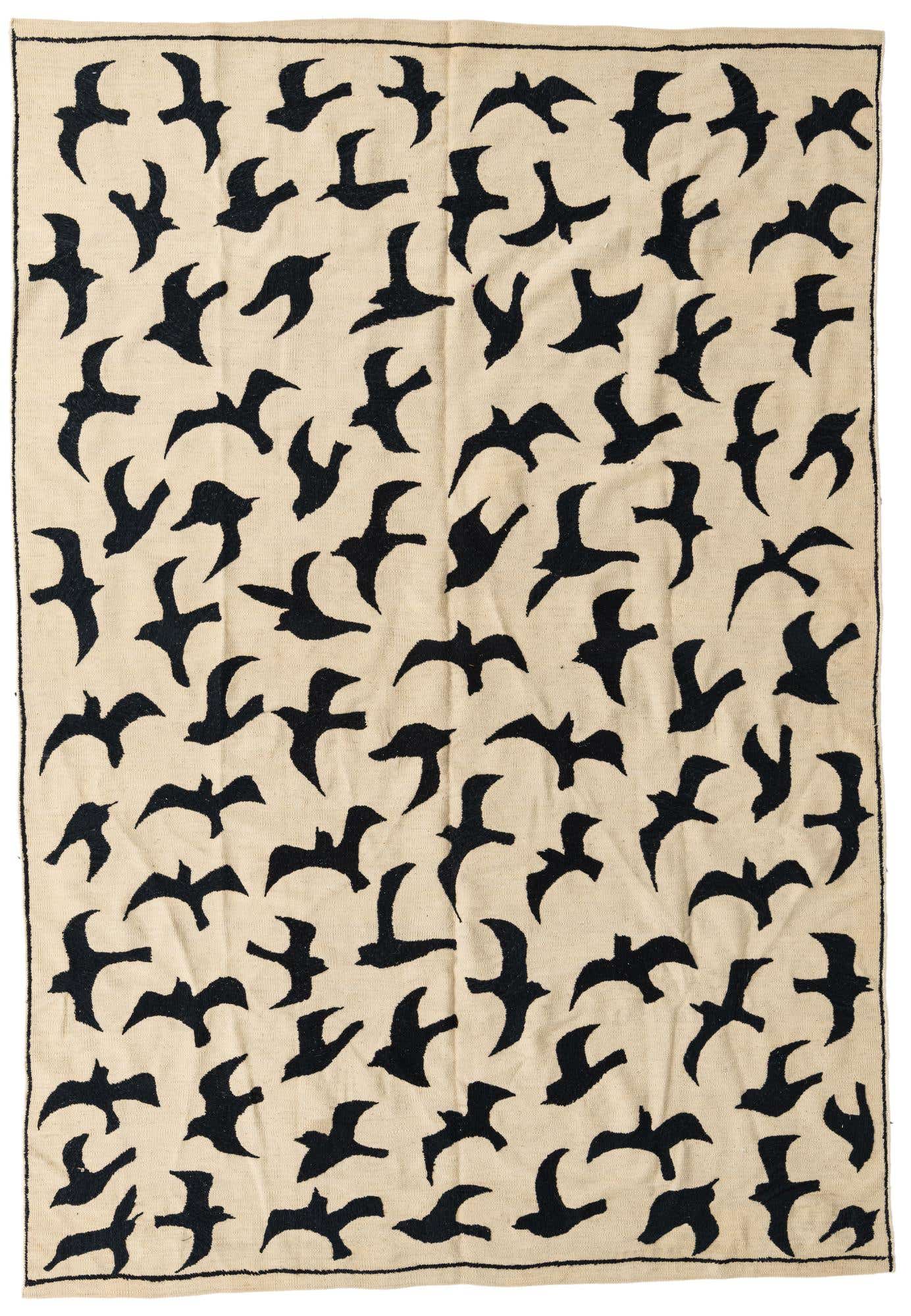 6' 8 x 9' 8 Hand Woven Kilim Suzani Wool Rug