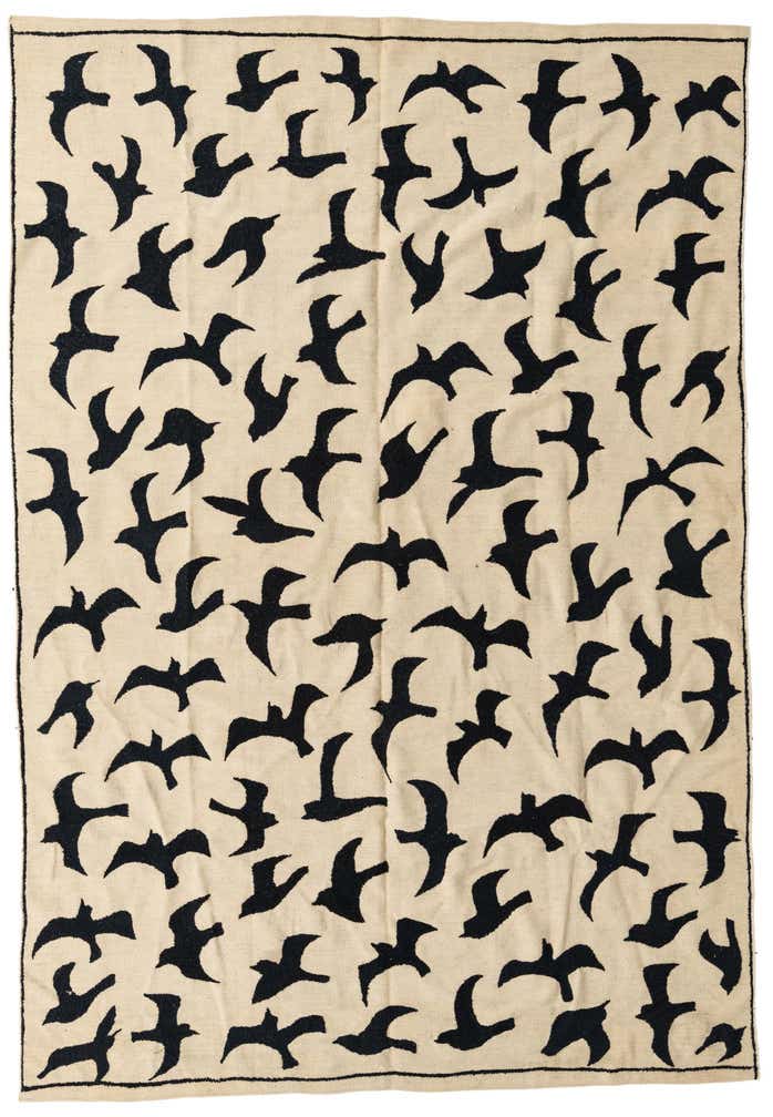 6' 8 x 9' 8 Hand Woven Kilim Suzani Wool Rug