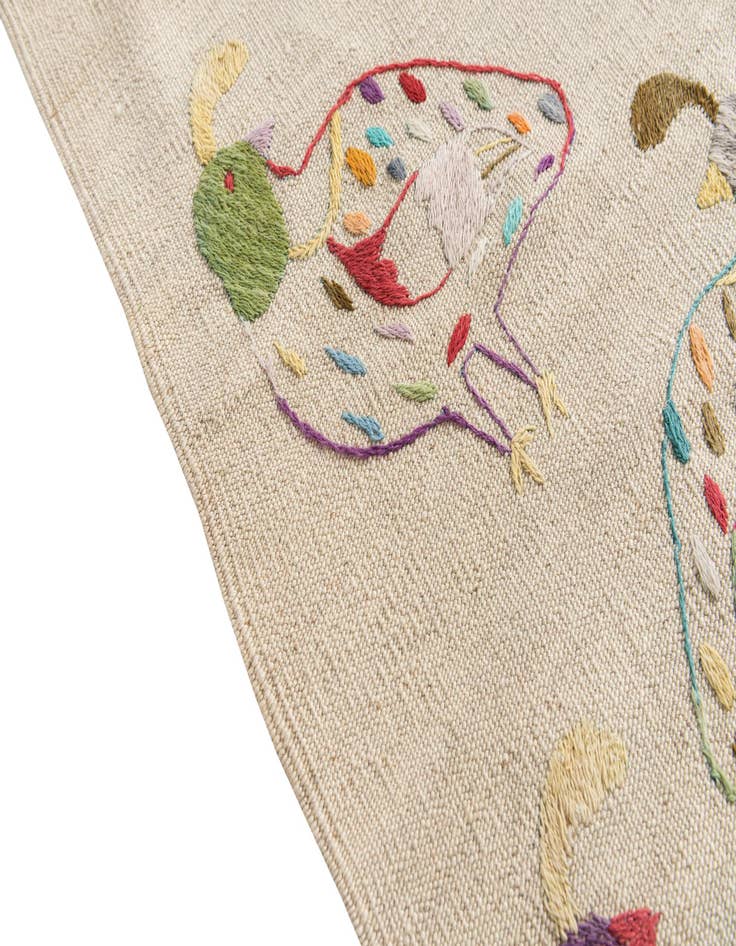 Detail image of 5' 2 x 6' 1  Hand Woven Kilim Suzani Wool Rug