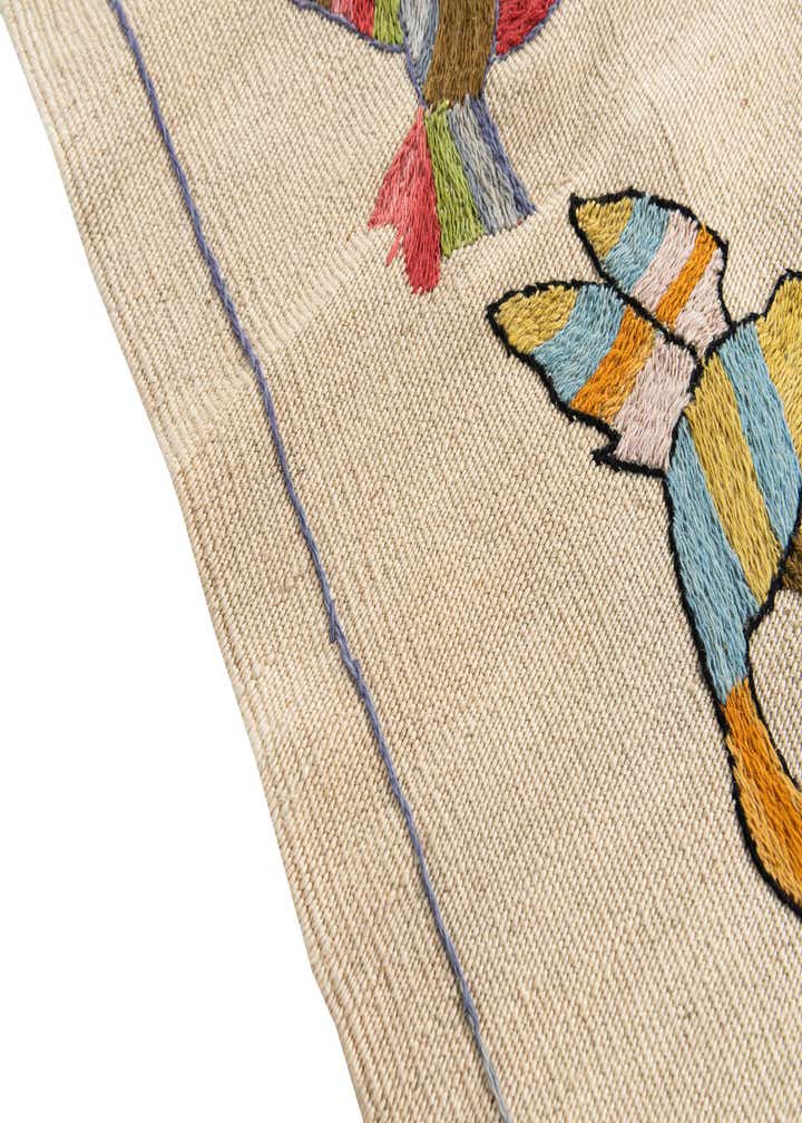 3' 3 x 4' 9 Hand Woven Kilim Suzani Wool Rug
