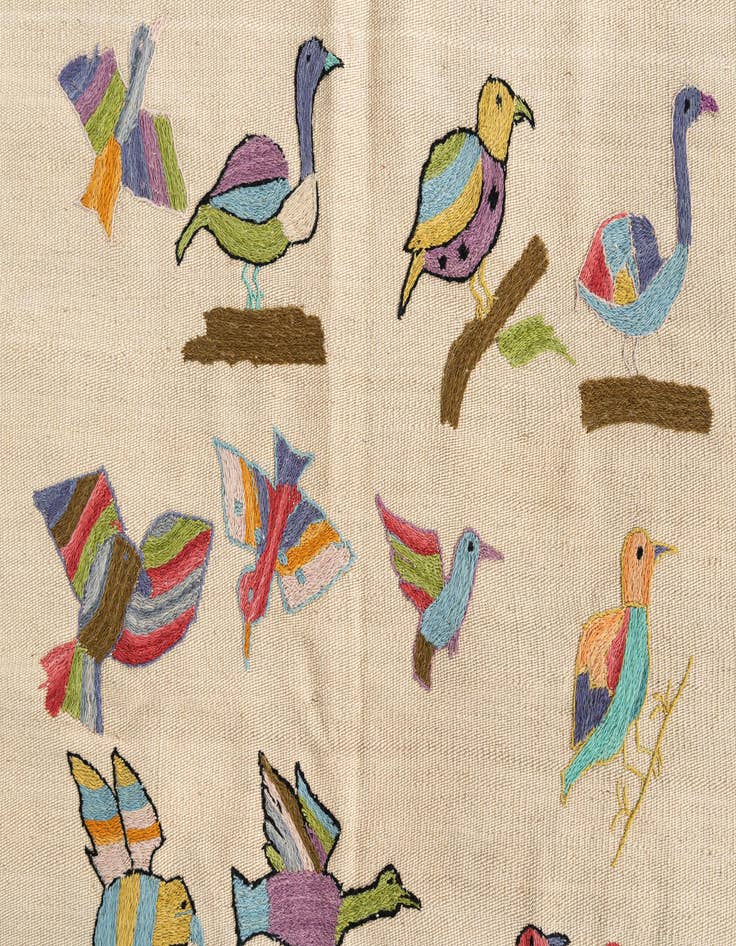 Detail image of 3' 3 x 4' 9  Hand Woven Kilim Suzani Wool Rug