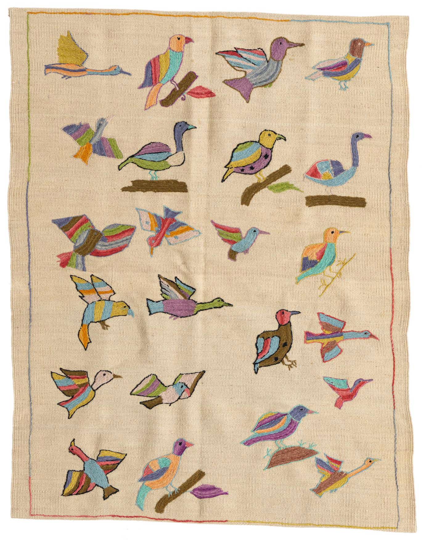 3' 3 x 4' 9 Hand Woven Kilim Suzani Wool Rug