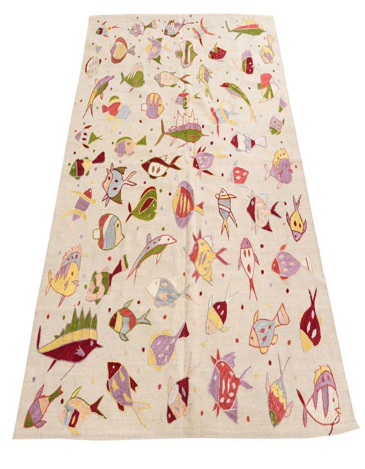 Detail image of 5' x 6' 1  Hand Woven Kilim Suzani Wool Rug