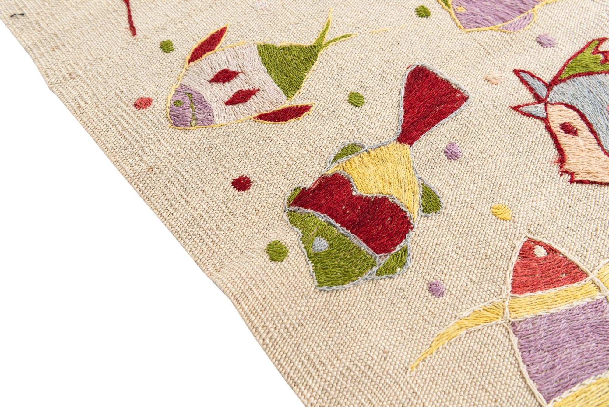 5' x 6' 1 Hand Woven Kilim Suzani Wool Rug