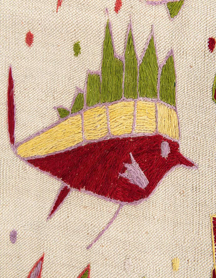 Detail image of 5' x 6' 1  Hand Woven Kilim Suzani Wool Rug