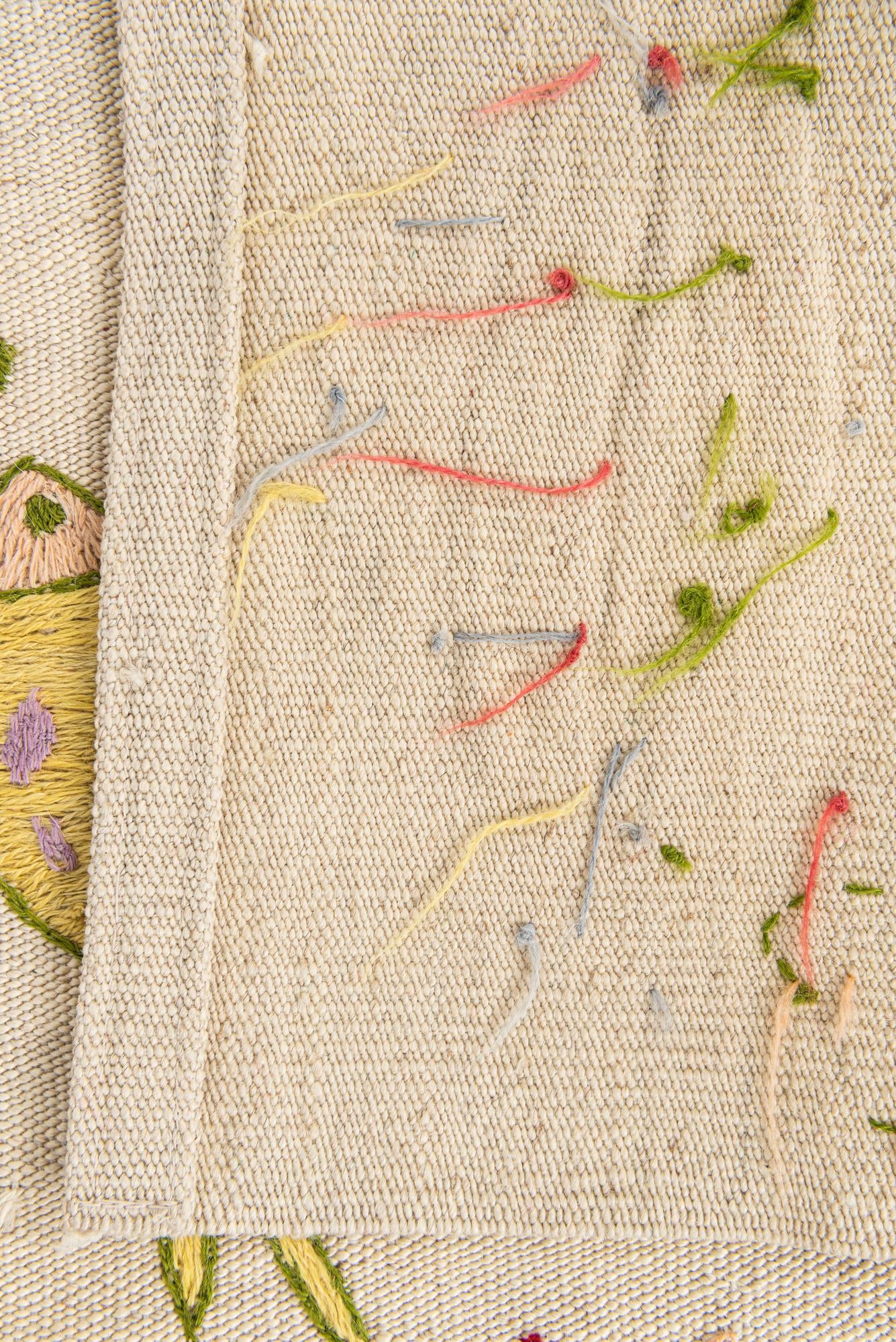 5' x 6' 1 Hand Woven Kilim Suzani Wool Rug