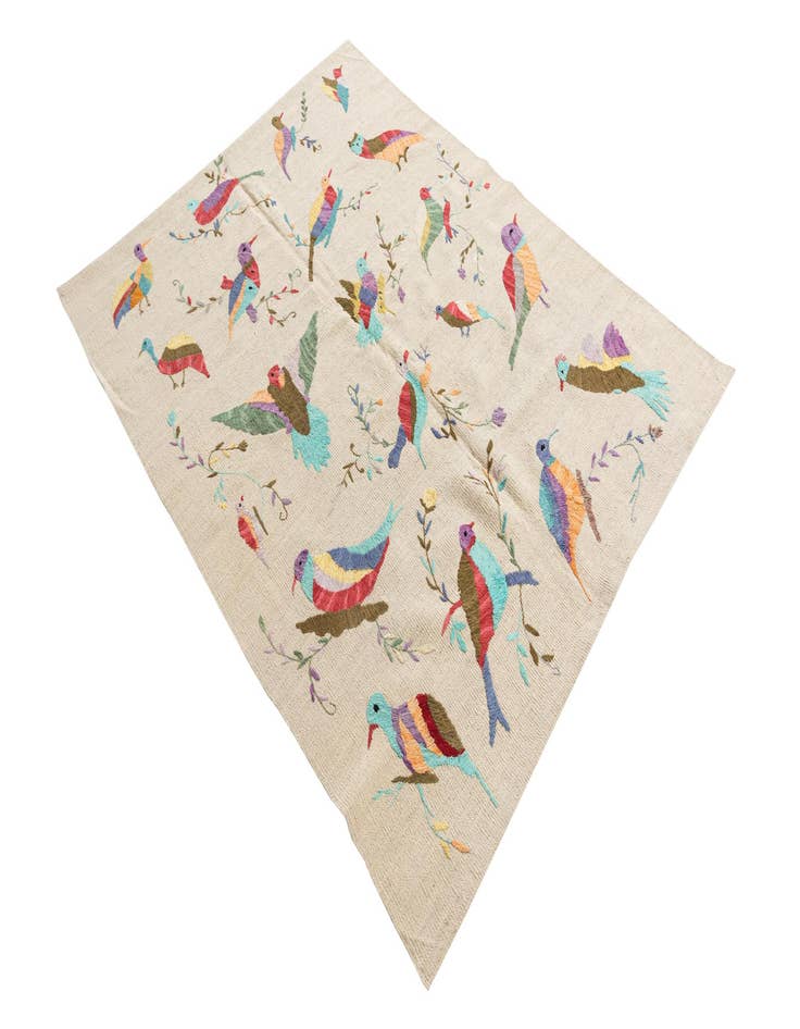 Detail image of 4' 2 x 5' 6  Hand Woven Kilim Suzani Wool Rug