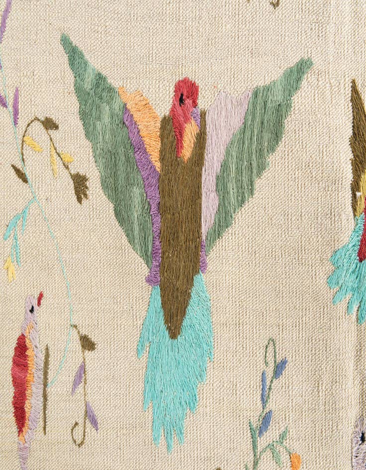 Detail image of 4' 2 x 5' 6  Hand Woven Kilim Suzani Wool Rug