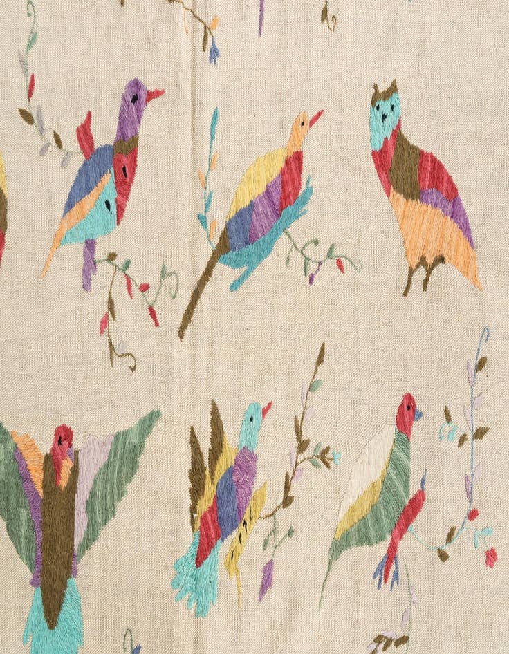 Detail image of 4' 2 x 5' 6  Hand Woven Kilim Suzani Wool Rug