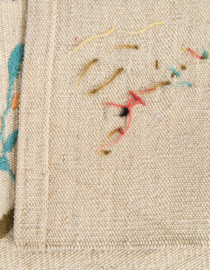 Detail image of 4' 2 x 5' 6  Hand Woven Kilim Suzani Wool Rug