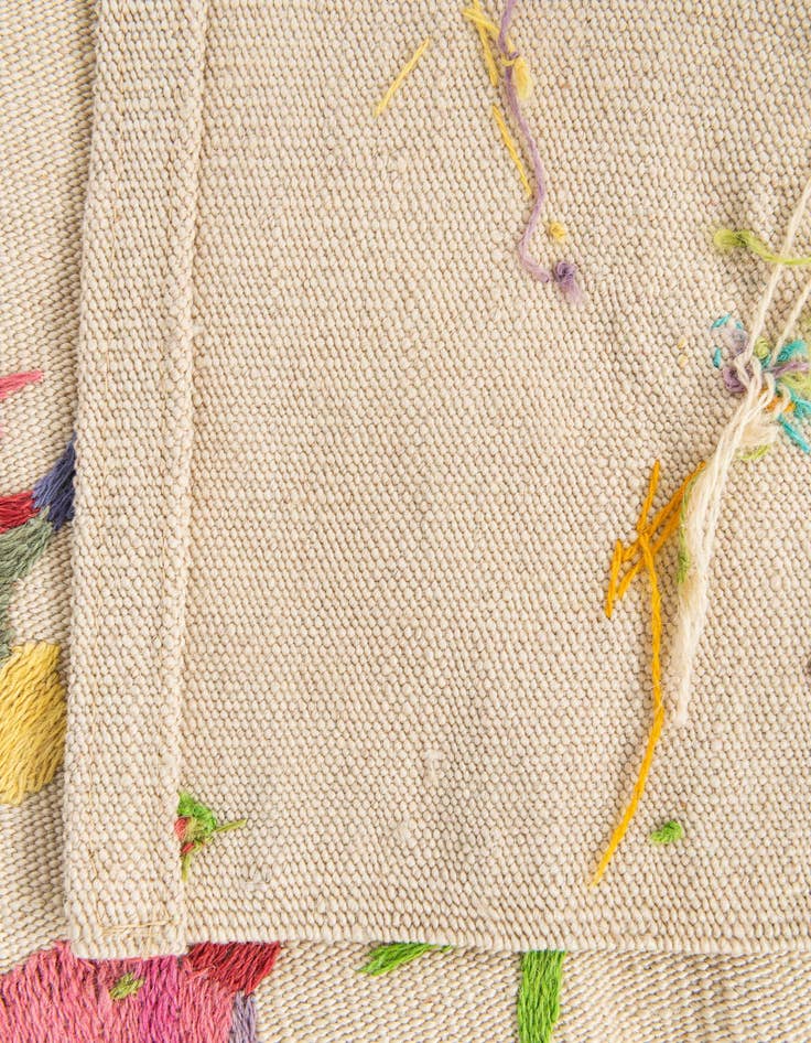 Detail image of 3' 3 x 4' 5  Hand Woven Kilim Suzani Wool Rug