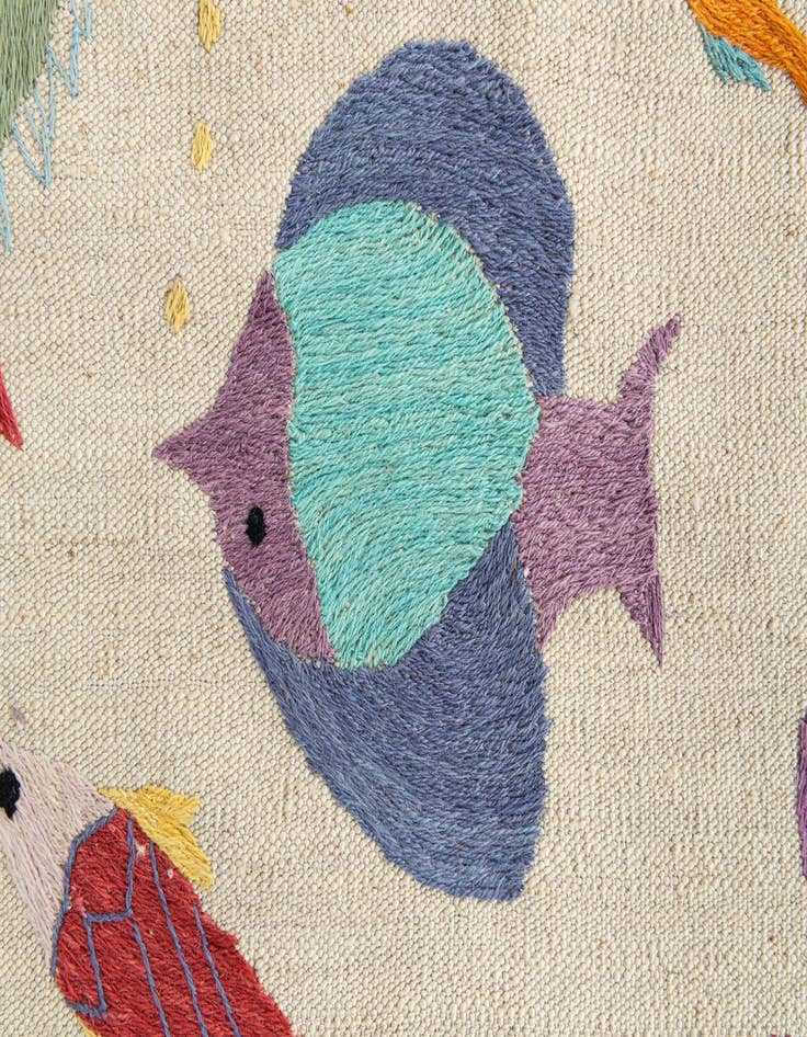 Detail image of 4' 2 x 5' 9  Hand Woven Kilim Suzani Wool Rug