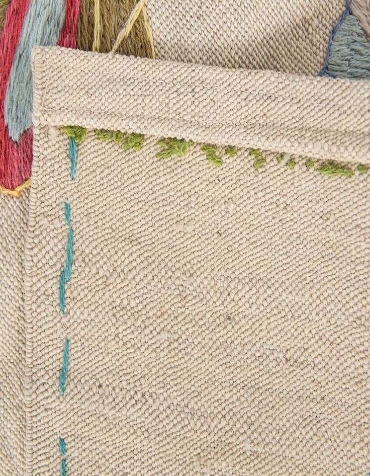 Detail image of 4' 2 x 5' 9  Hand Woven Kilim Suzani Wool Rug