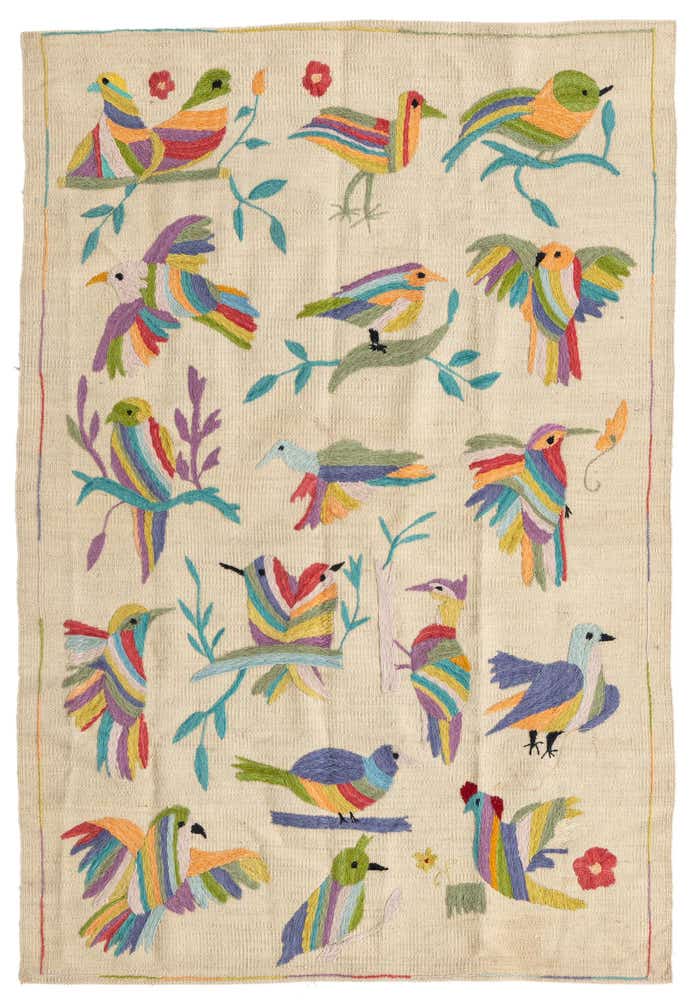 3' 2 x 4' 7 Hand Woven Kilim Suzani Wool Rug