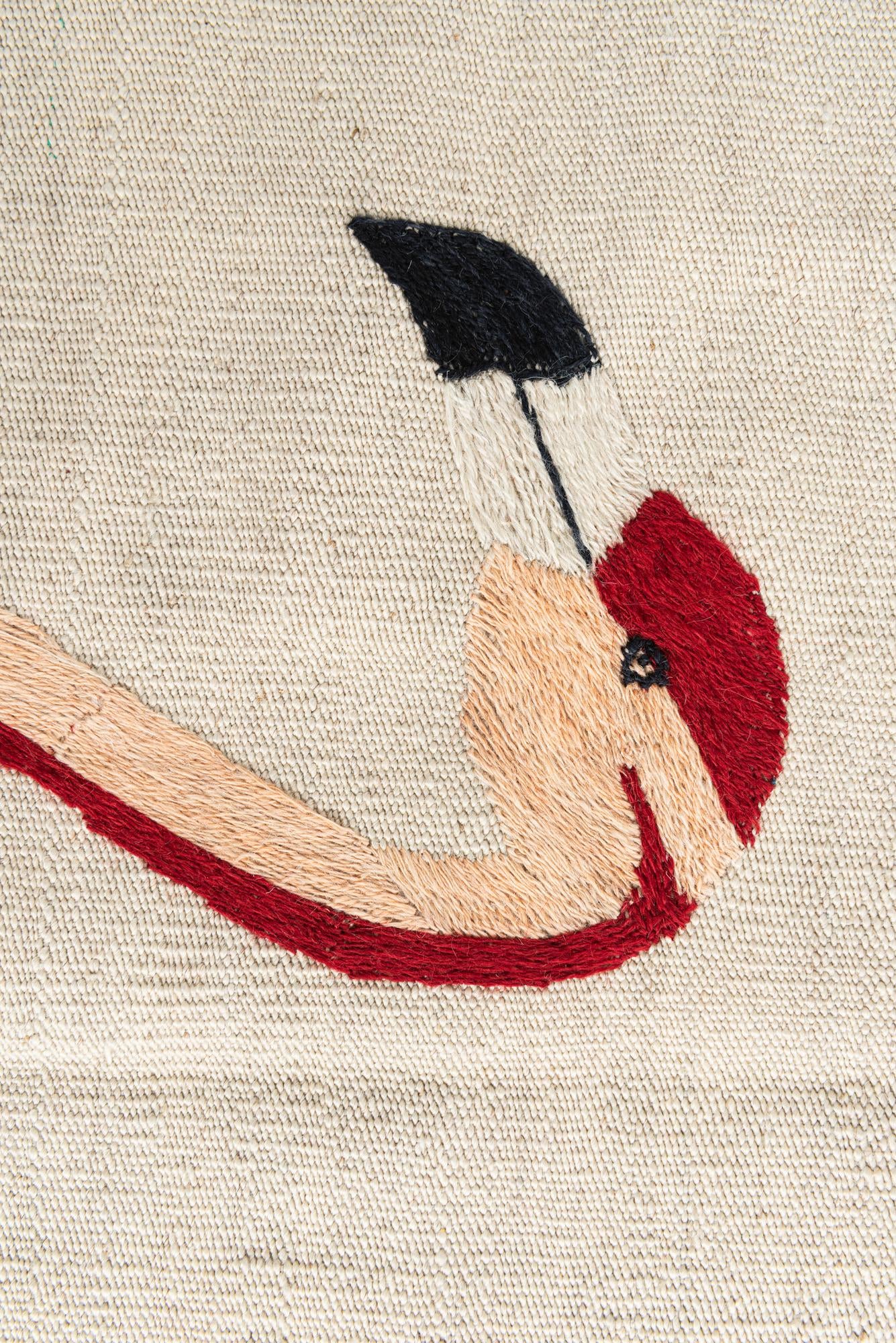 3' 2 x 4' 9 Hand Woven Kilim Suzani Wool Rug