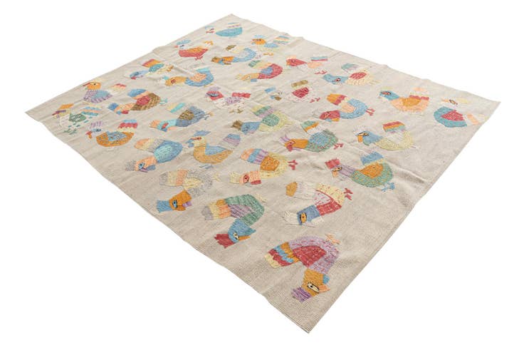 Detail image of 5' x 6' 2 Hand Woven Kilim Suzani Wool Rug