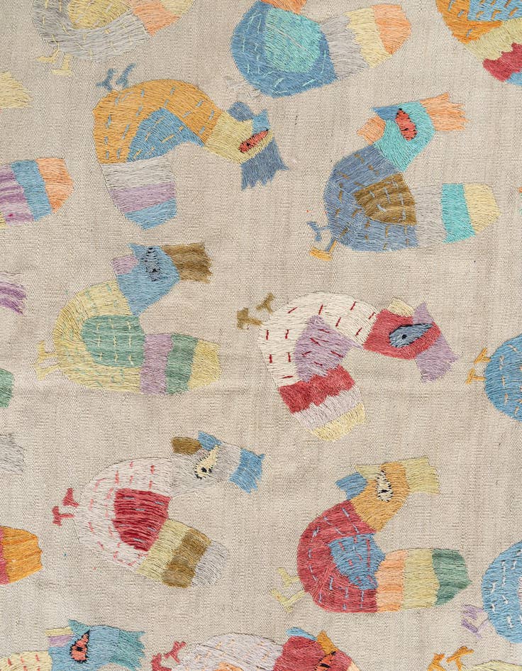 Detail image of 5' x 6' 2  Hand Woven Kilim Suzani Wool Rug