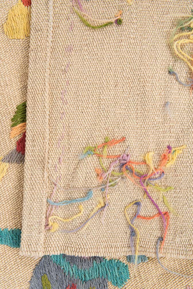 4' 4 x 5' 6 Hand Woven Kilim Suzani Wool Rug
