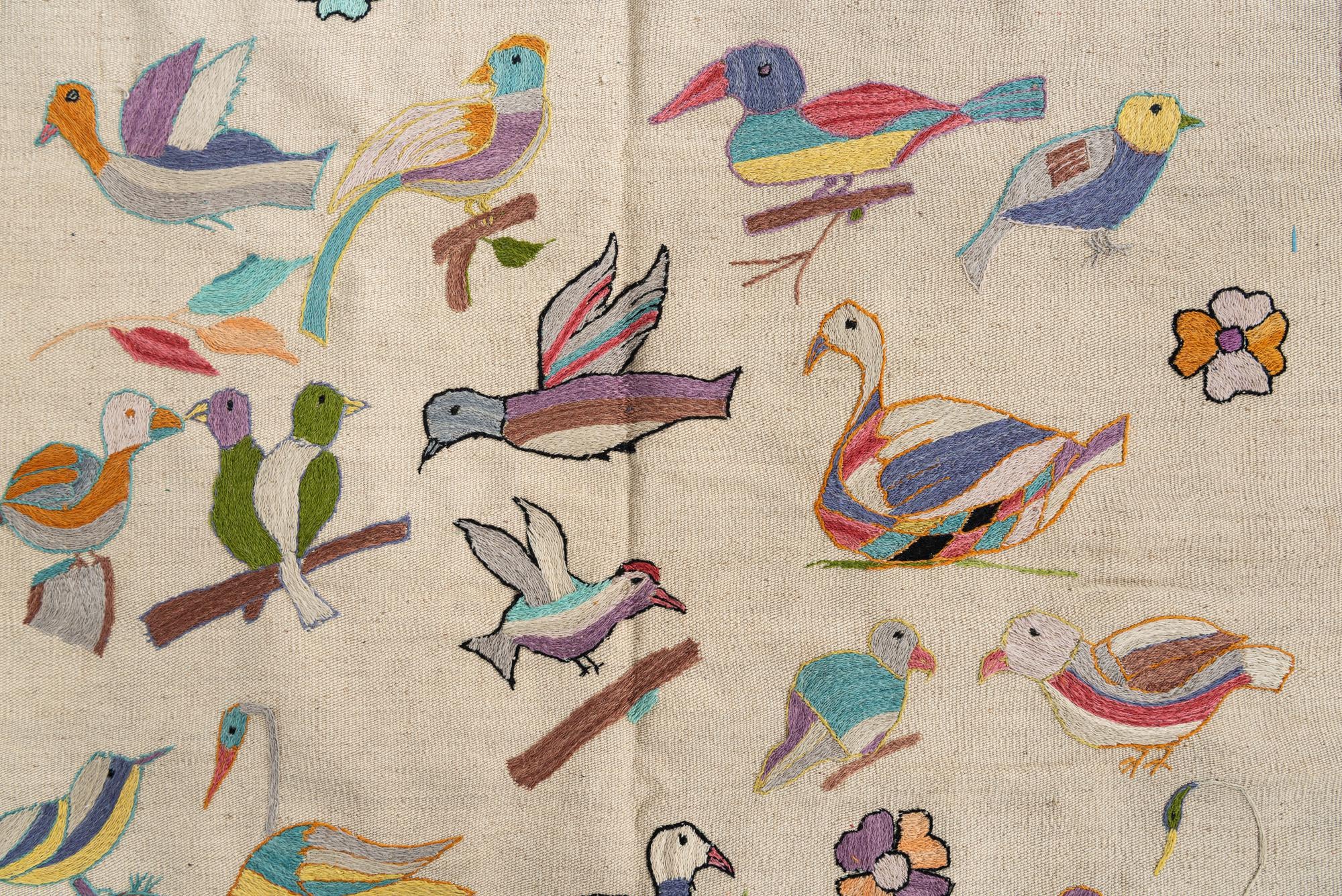 4' 3 x 5' 9 Hand Woven Kilim Suzani Wool Rug