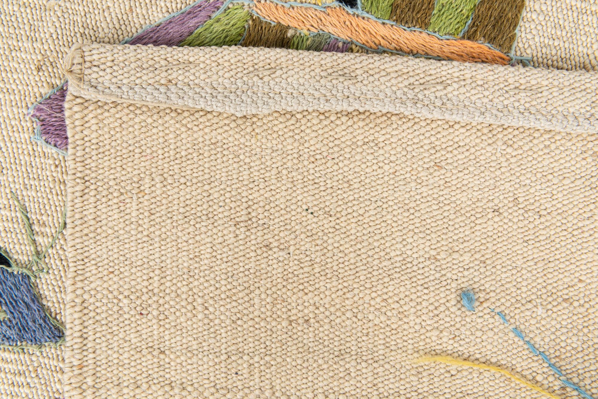 4' 1 x 5' 9 Hand Woven Kilim Suzani Wool Rug