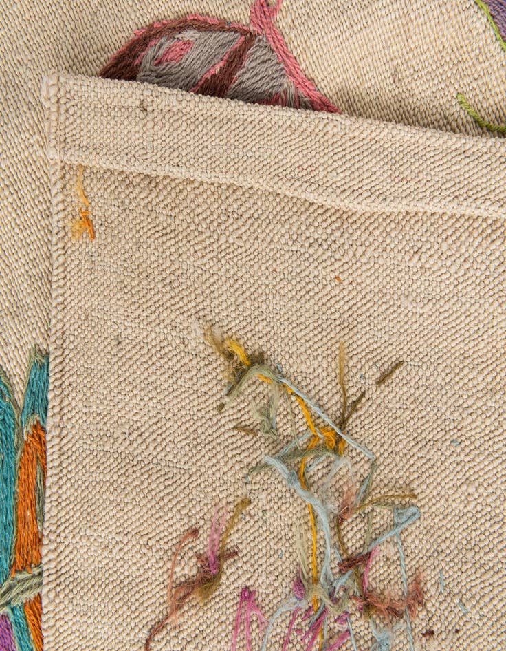 Detail image of 4' 3 x 5' 7  Hand Woven Kilim Suzani Wool Rug