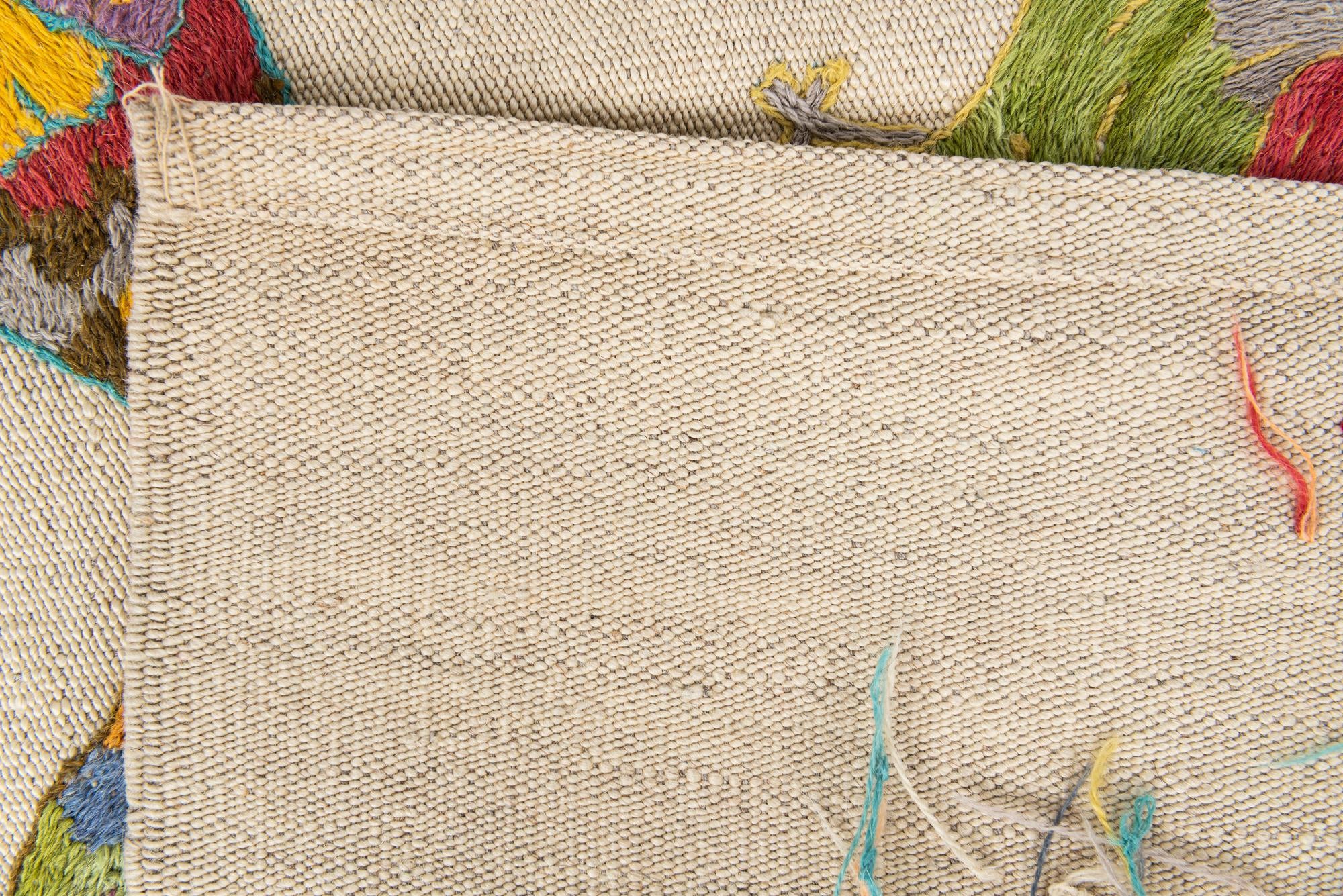 4' 2 x 5' 5 Hand Woven Kilim Suzani Wool Rug