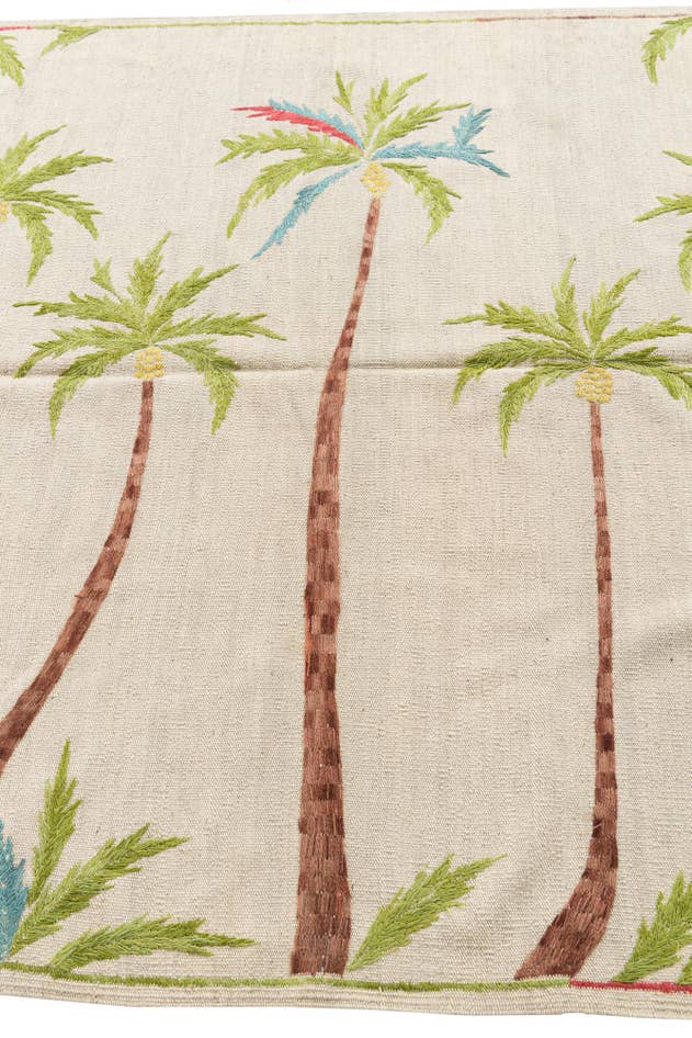 Detail image of 5' 2 x 6' 2 Hand Woven Kilim Suzani Wool Rug