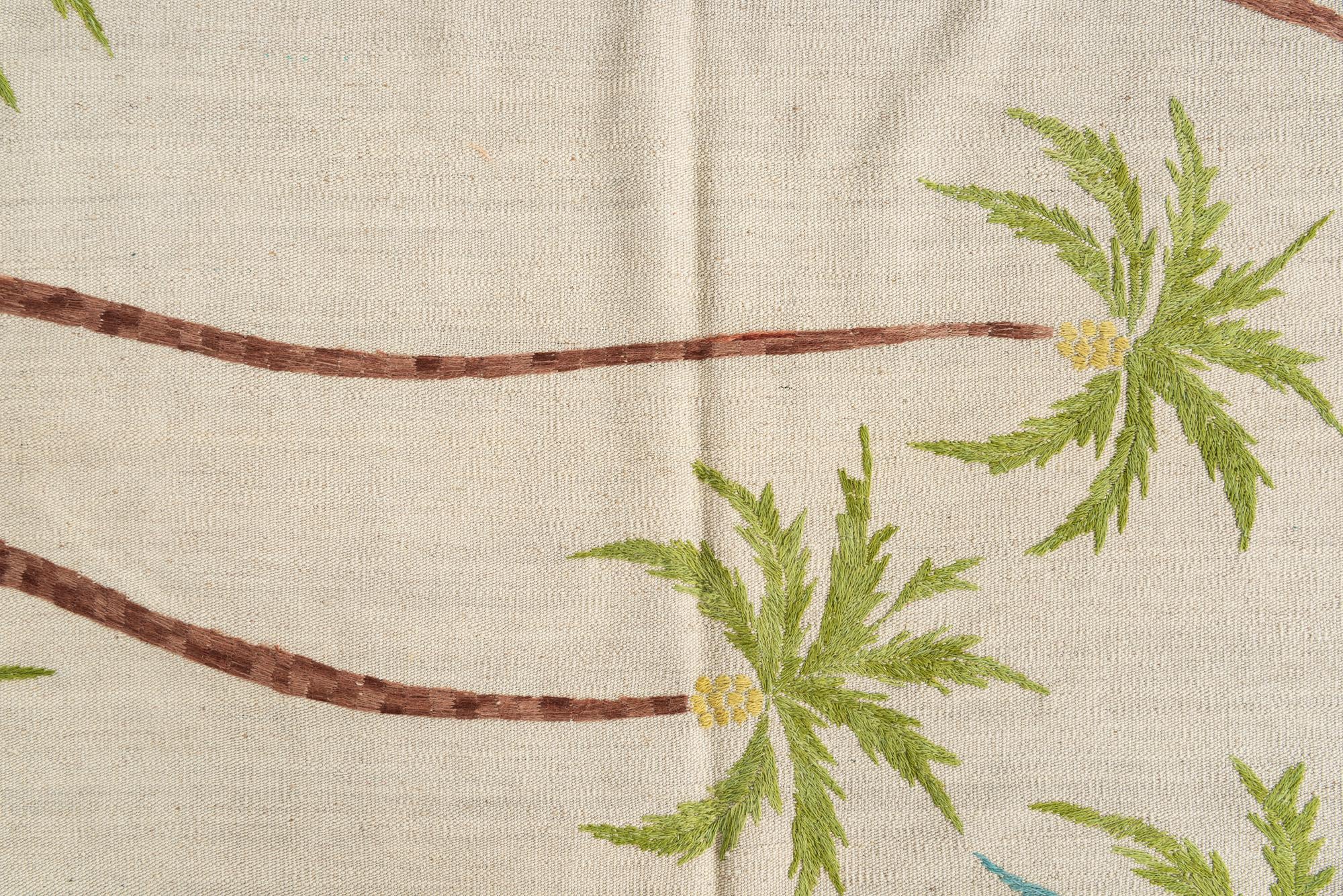 5' 2 x 6' 2 Hand Woven Kilim Suzani Wool Rug