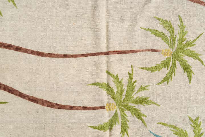 5' 2 x 6' 2 Hand Woven Kilim Suzani Wool Rug