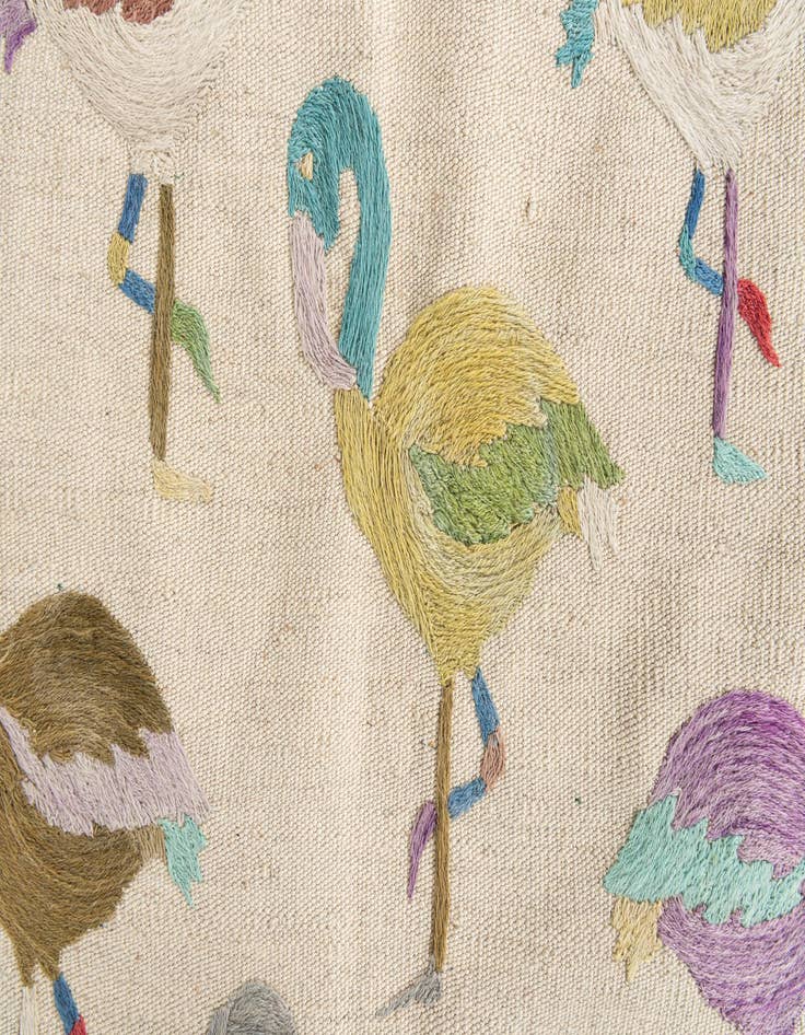 Detail image of 4' 2 x 5' 8  Hand Woven Kilim Suzani Wool Rug