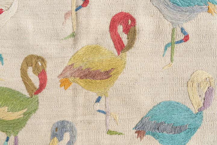 4' 2 x 5' 8 Hand Woven Kilim Suzani Wool Rug