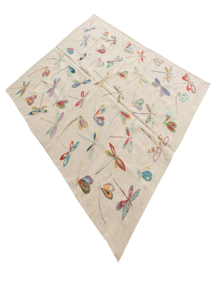 Detail image of 5' 2 x 6' 5  Hand Woven Kilim Suzani Wool Rug