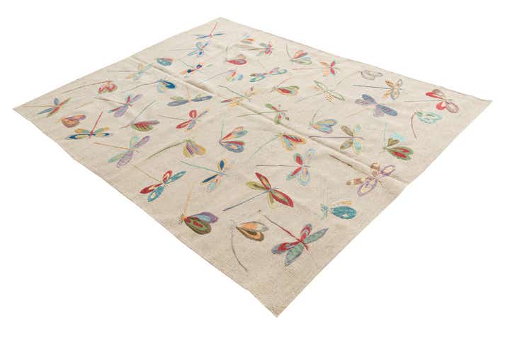 5' 2 x 6' 5 Hand Woven Kilim Suzani Wool Rug