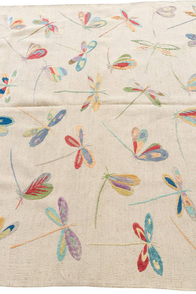 Detail image of 5' 2 x 6' 5 Hand Woven Kilim Suzani Wool Rug