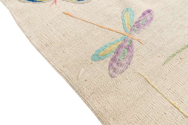 5' 2 x 6' 5 Hand Woven Kilim Suzani Wool Rug