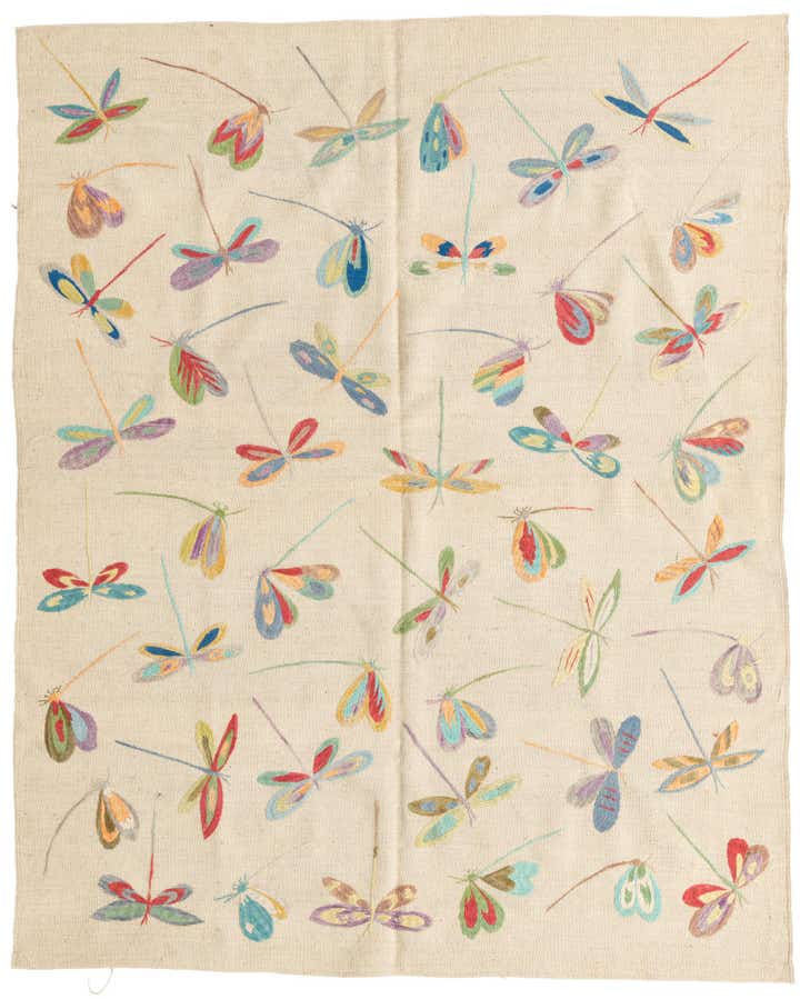 5' 2 x 6' 5 Hand Woven Kilim Suzani Wool Rug