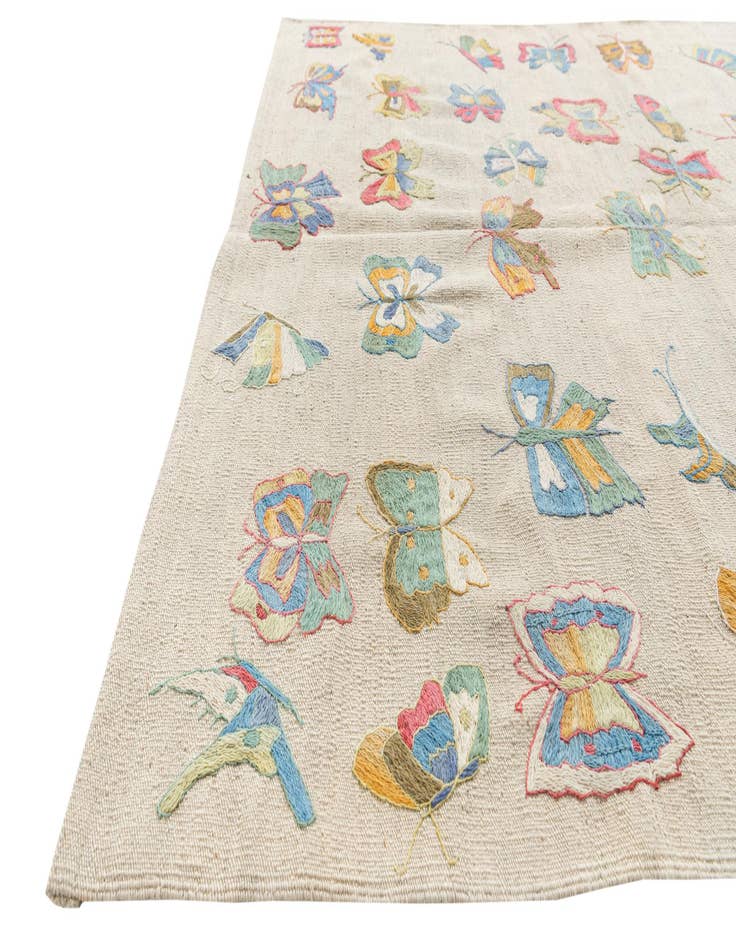 Detail image of 5' x 6' 4  Hand Woven Kilim Suzani Wool Rug