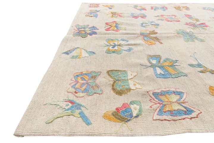 5' x 6' 4 Hand Woven Kilim Suzani Wool Rug