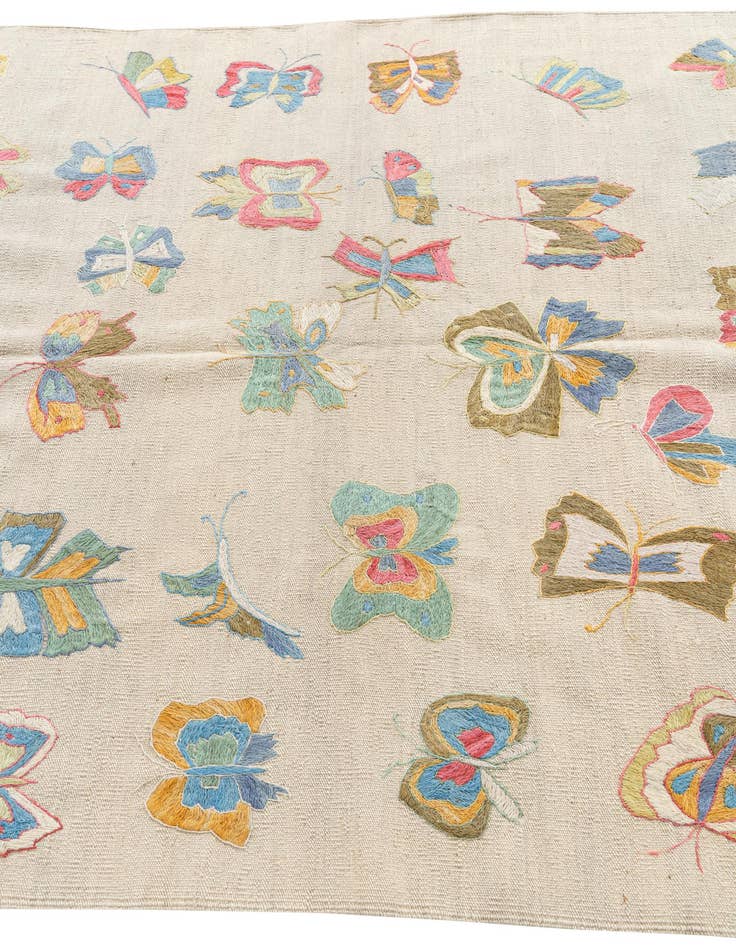 Detail image of 5' x 6' 4  Hand Woven Kilim Suzani Wool Rug